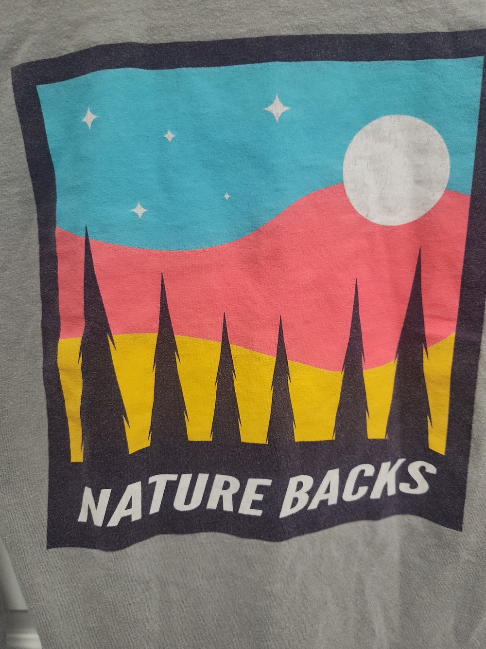Comfort Colors Graphic Tee - Gray with Turquoise, Pink & Yellow Landscape